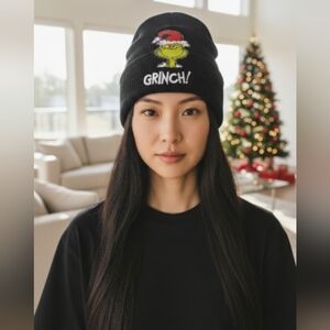 Authentic Grinch Black Beanie Unisex